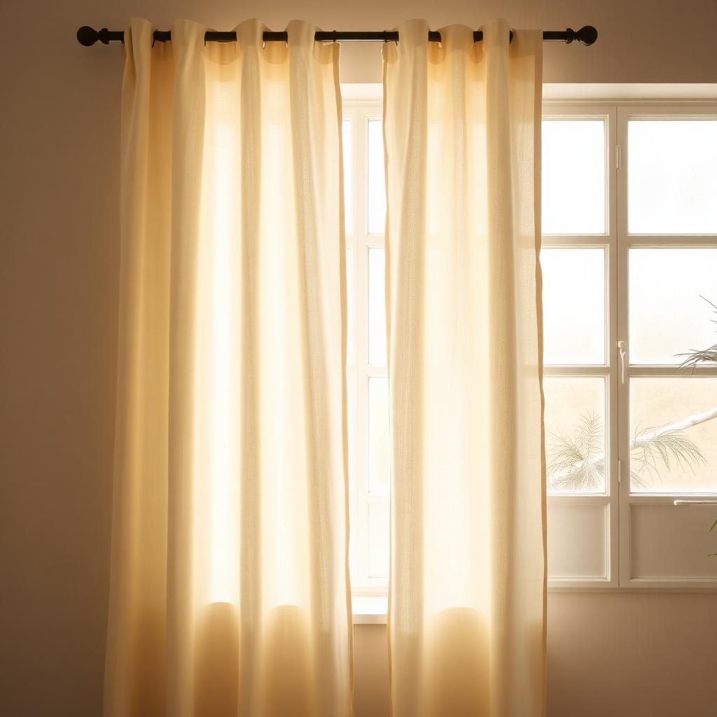 Ivory Linen Curtain Panel