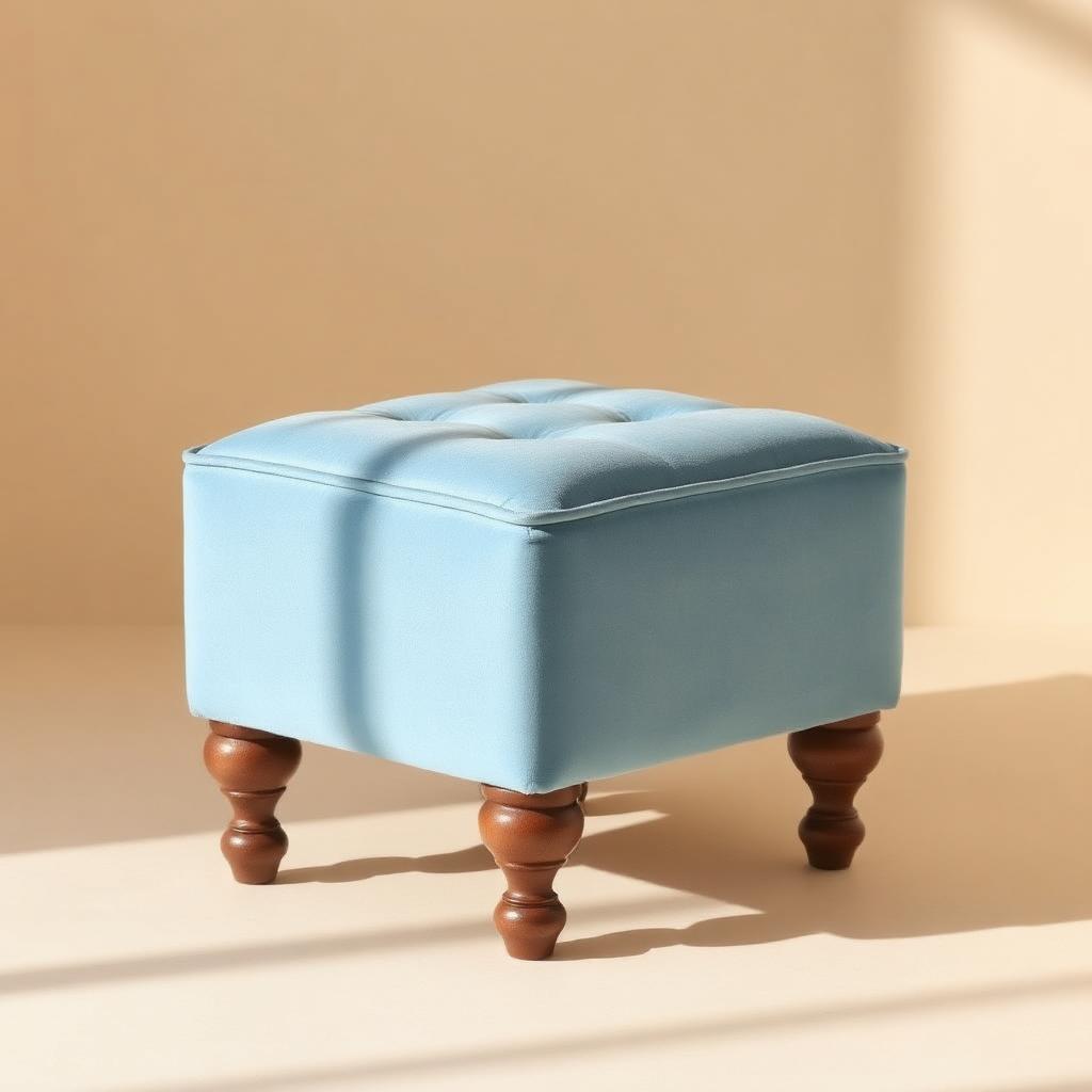 Petite Velvet Ottoman